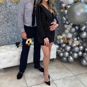 Rhinestone velvet dress